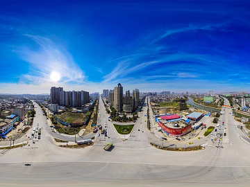 HDR city road traffic panorama texture (ID:ffach198103)
