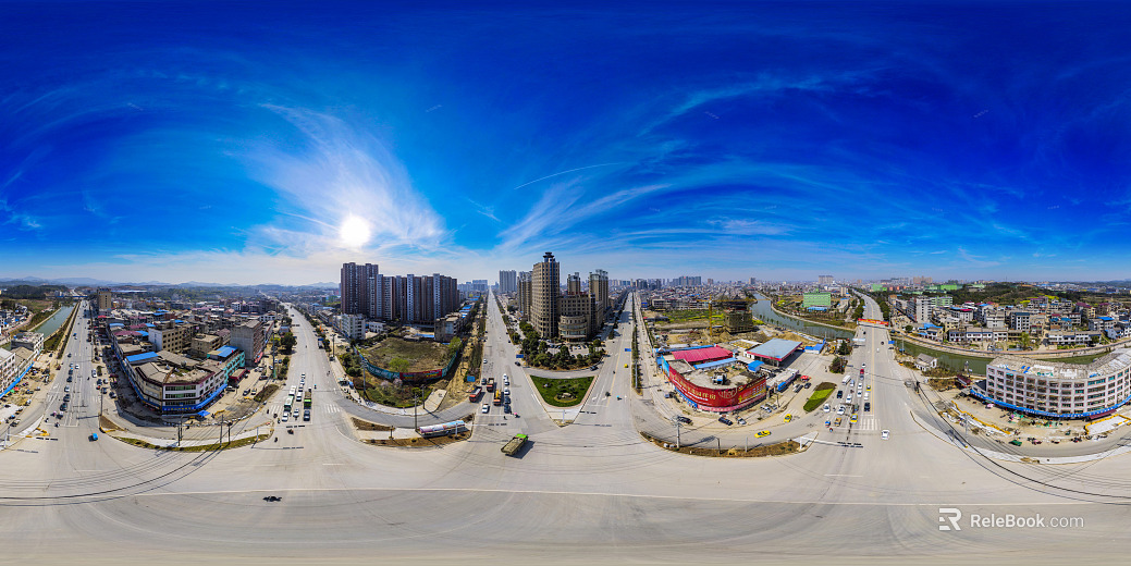 HDR city road traffic panorama texture