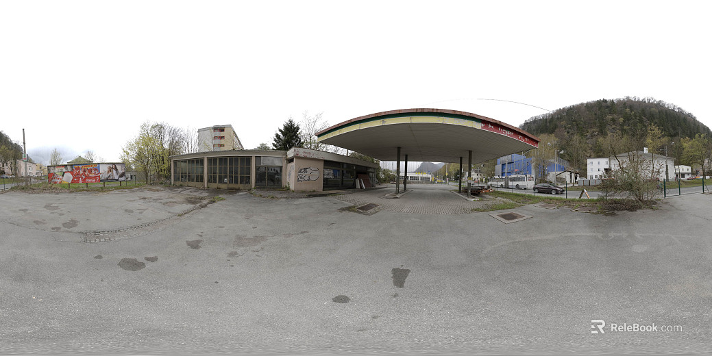 urban abandoned daytime gas station hdr texture