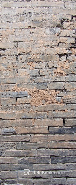 Green gray old brick wall ancient building wall texture
