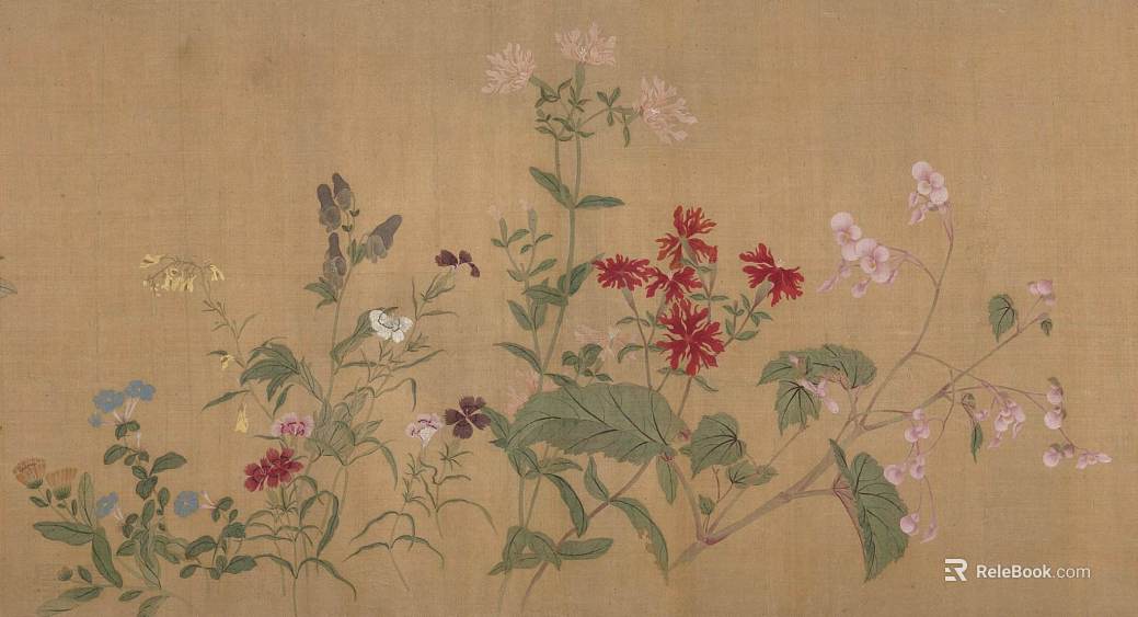 Chinese flower and bird painting texture