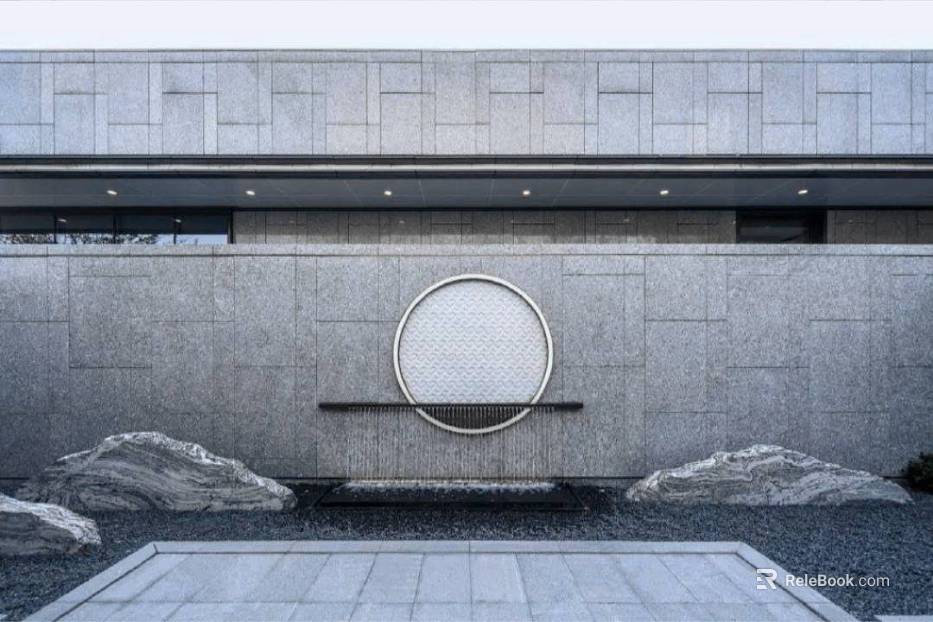 New Chinese style gray granite courtyard wall texture