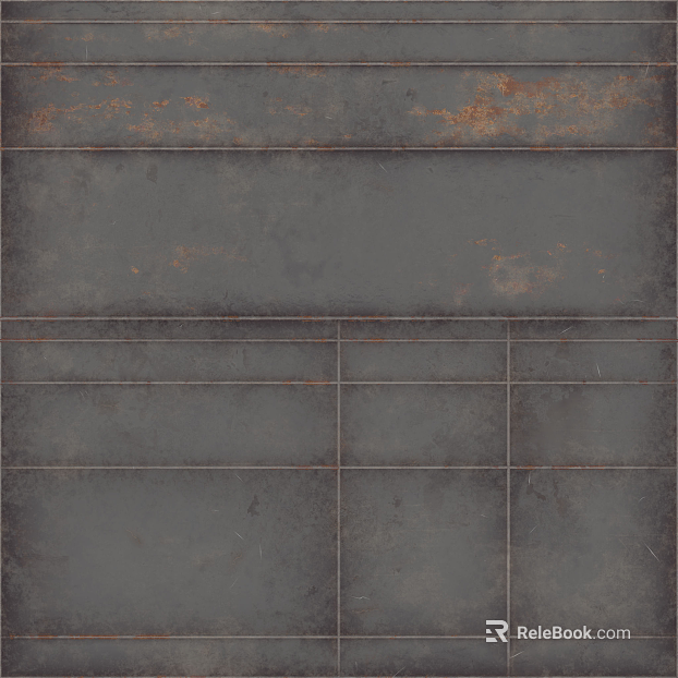 Dark gray distressed metal panel, industrial-style wall texture