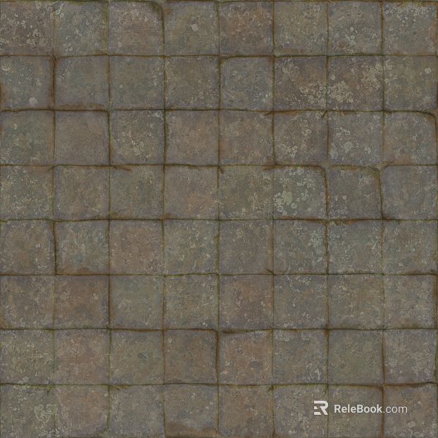 Taupe Antique Stone Brick Courtyard Pavement texture