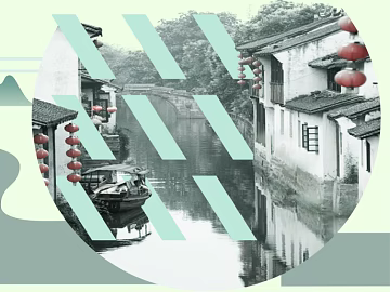 Water Town Landscape Decorative Painting texture (ID:ffaeh092461)