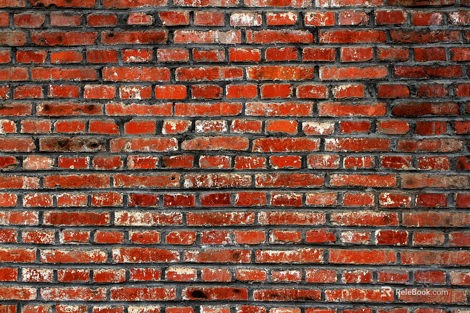 Brick wall kiln iron red brushed surface split brick texture