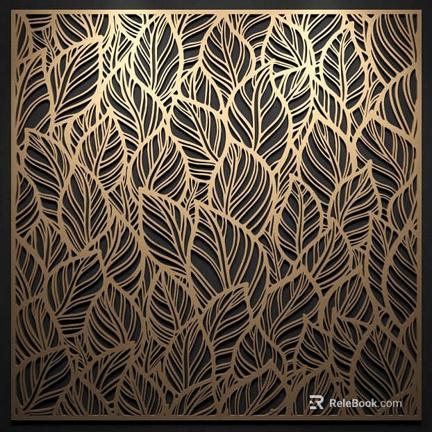 Light gold metal carved partition decoration texture