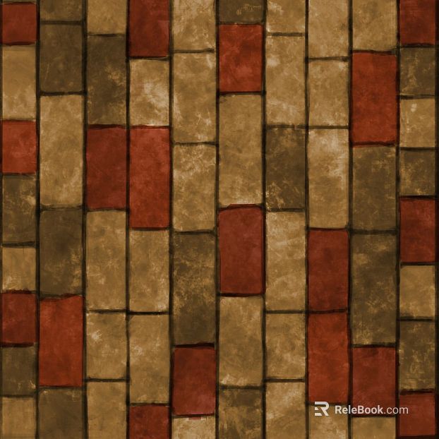 Retro style red and brown mixed color brick wall indoor and outdoor wall surface texture