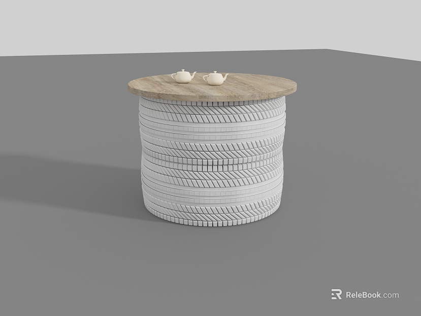 Quiet wind wooden tire tea table living room texture