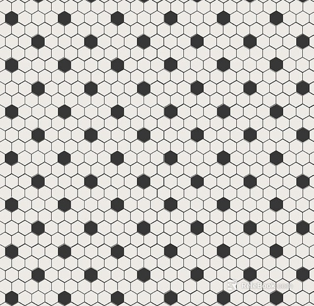 Hexagonal brick hexagonal attenuation black and white texture