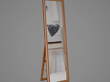 Log Color Solid Wood Frame Full-length Mirror texture (ID:ffaeh915721)