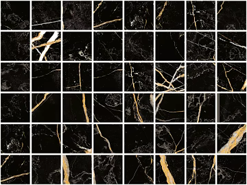 Light Luxury Black Golden Flower Tile Living Room Floor texture (ID:ffaeh657284)