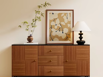 Middle Style Brown Walnut Sideboard Panel texture (ID:ffaeh549061)