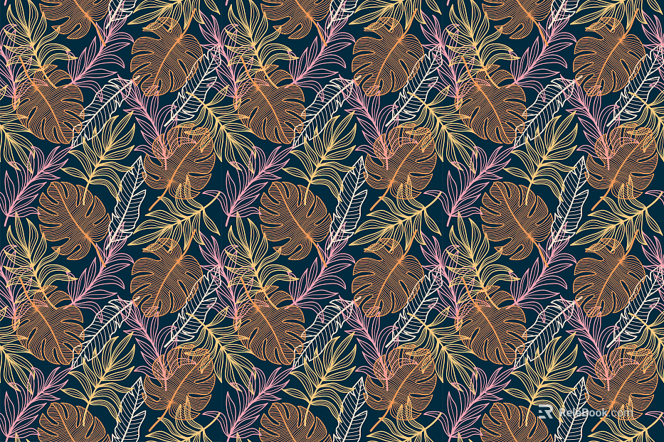 Even grain European palm plantain plant branches and leaves background texture