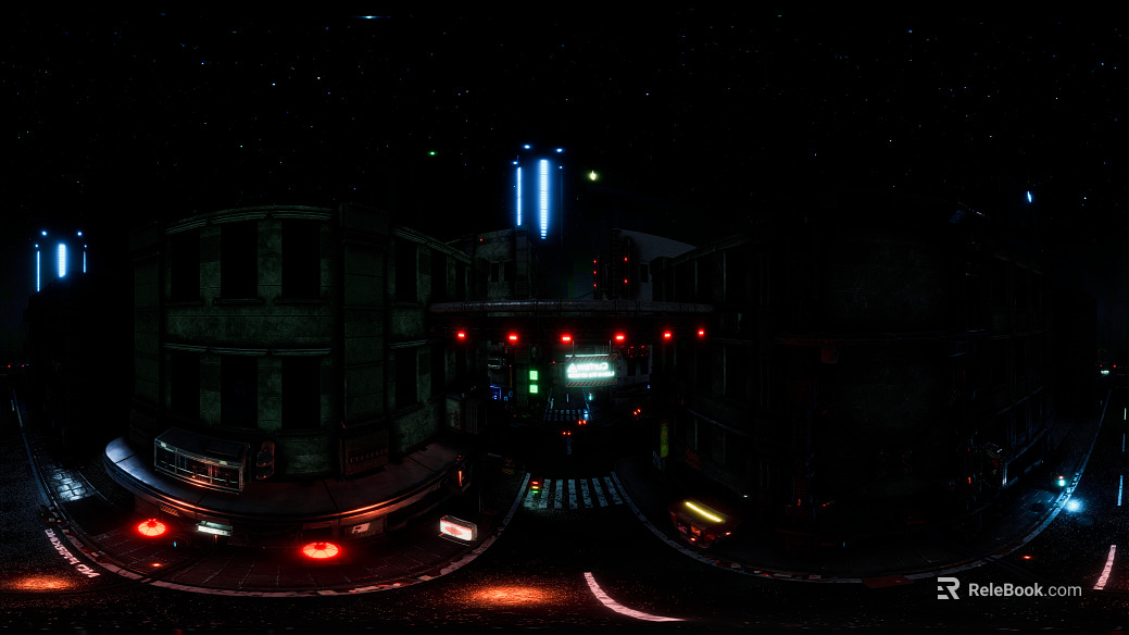 Night Cyberpunk Street HDR texture