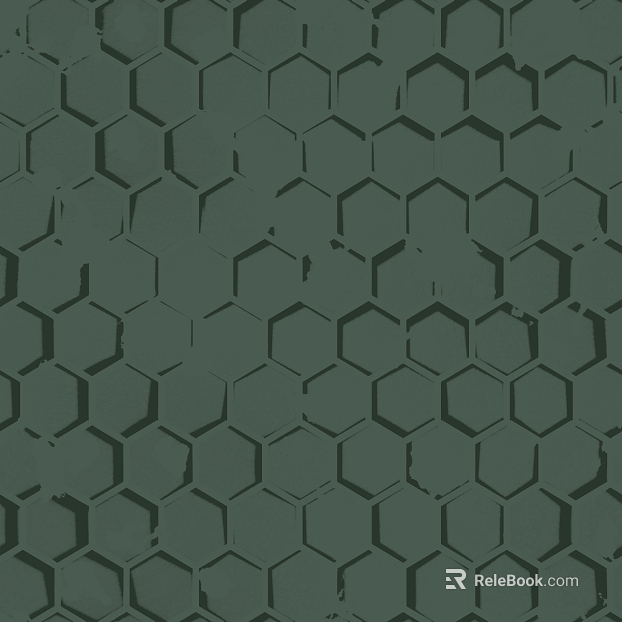 Hexagonal tile floor tile patchwork dark green seamless texture
