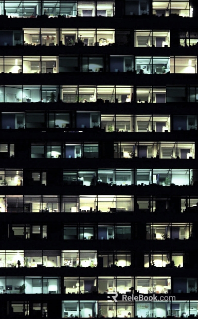 Night view modern office building windows texture