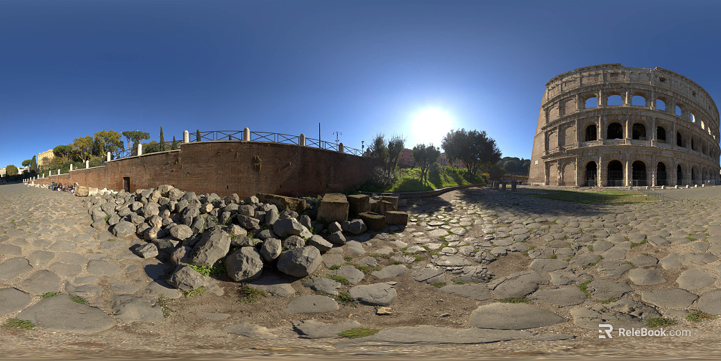 City building stone pile under bridge daytime HDR texture