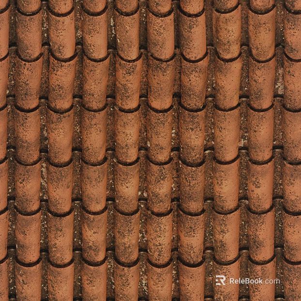 Retro Red-brown Pottery Tile Roof Building Materials texture