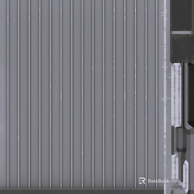 Grey vertical grain metal plate industrial wind exterior wall texture
