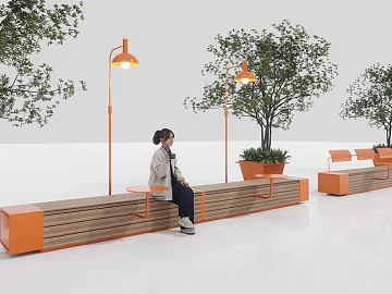 Modern Light Wood Bench Public Sitting Area texture (ID:ffaeh295841)