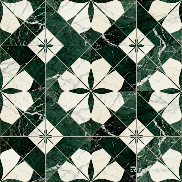 Middle and ancient style Chinese style-Ji wind industrial wind green white stone mosaic flower pattern water cutter mosaic stone green stone mosaic texture