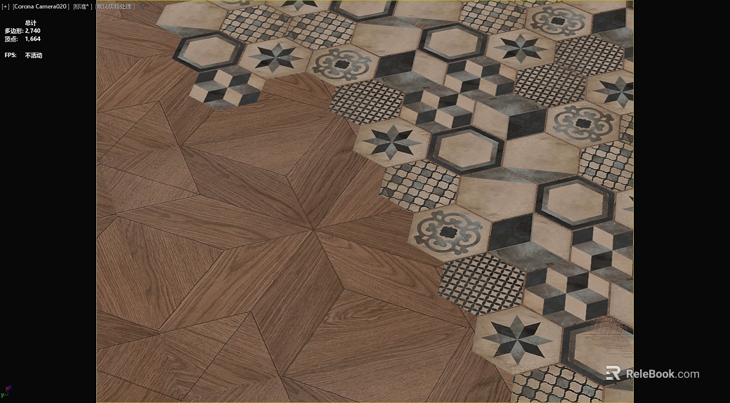 Retro Style Brown Wood Patchwork Tile Indoor Floor texture