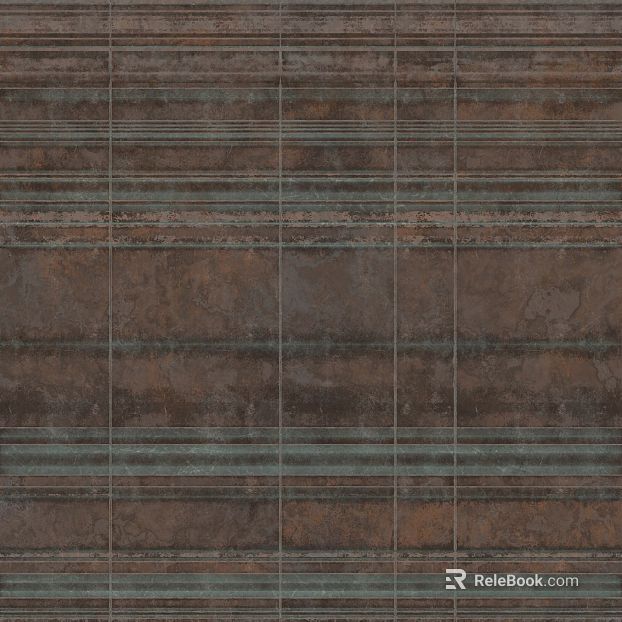 Dark Brown Retro Striped Tile Wall texture