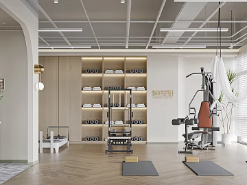 Modern Light Brown Wood Floor Fitness Studio texture (ID:ffaeh608689)