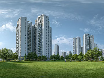 HDR clean atmosphere community green space panorama texture (ID:ffach331738)