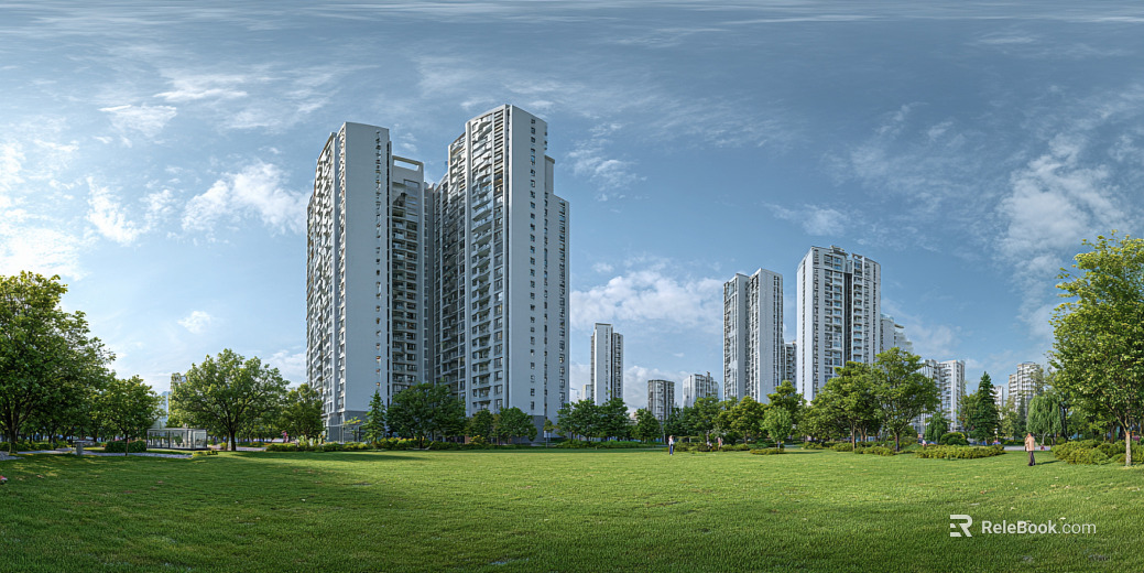 HDR clean atmosphere community green space panorama texture