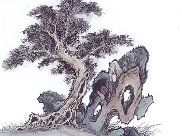 Ancient Tree Decorative Painting texture (ID:ffabf4956)