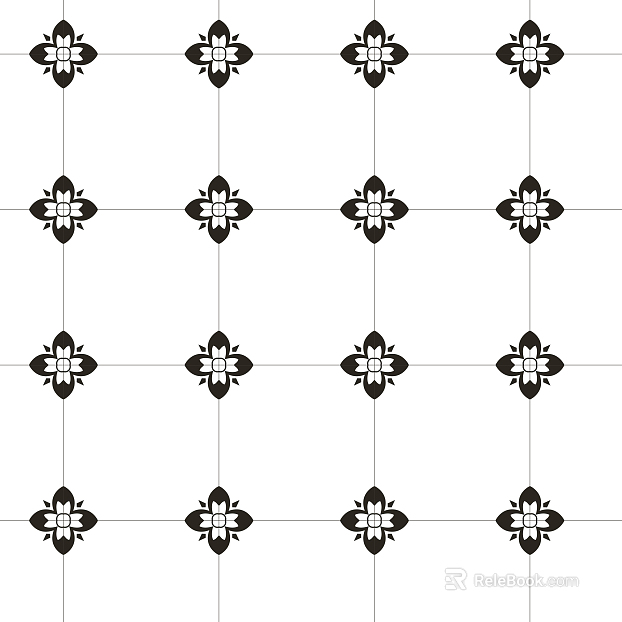 Middle Ancient Black and White Tile Map texture