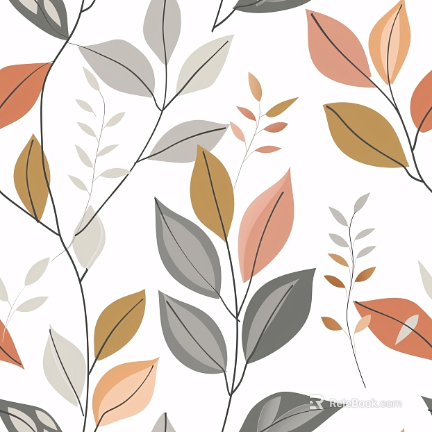Simple leaf wallpaper sheet packaging box pattern design stitching pattern design texture