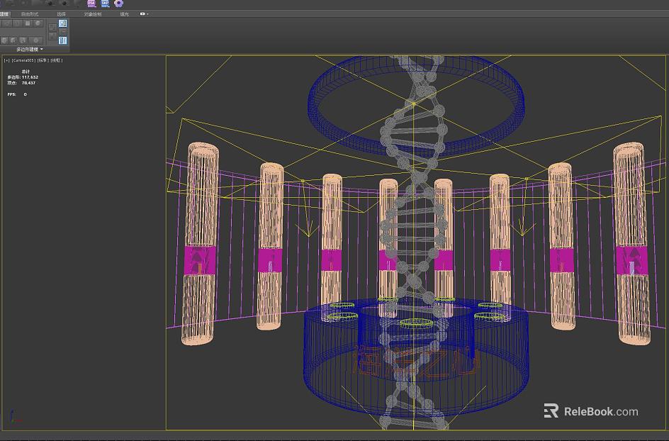Log color column technology scene model texture