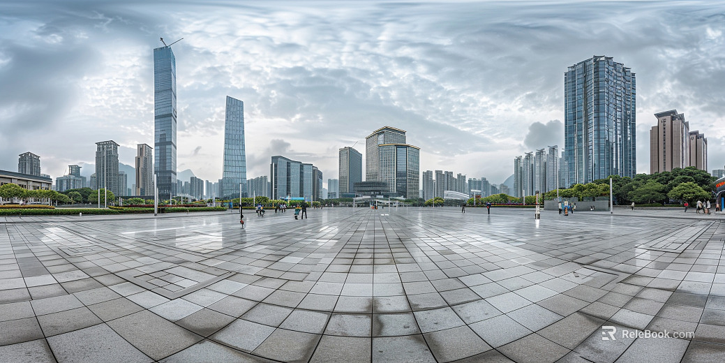 City Outdoor Square Skyline Panoramic HDR texture