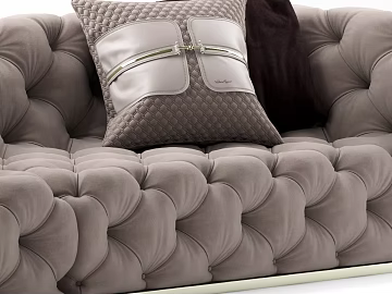Light curry color velvet sofa living room soft bag texture (ID:ffaeh416064)