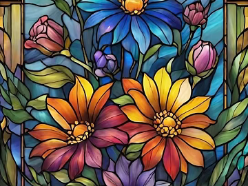 Vintage Light Luxury Color Art Pattern Stained Glass texture (ID:ffach349170)