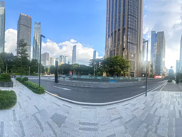 day view panorama of hdr city center 3d model
