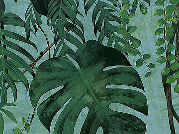 Blue-green tropical plant background wall texture (ID:ffaeh873089)
