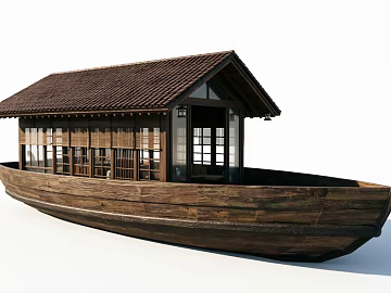 Dark Brown Antique Chalet Boat Chinese Homestay texture (ID:ffaeh945136)