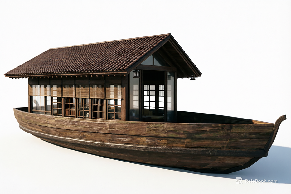 Dark Brown Antique Chalet Boat Chinese Homestay texture