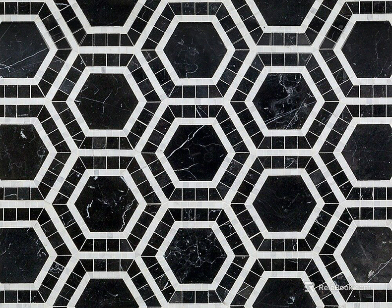 Collage marble black and white texture