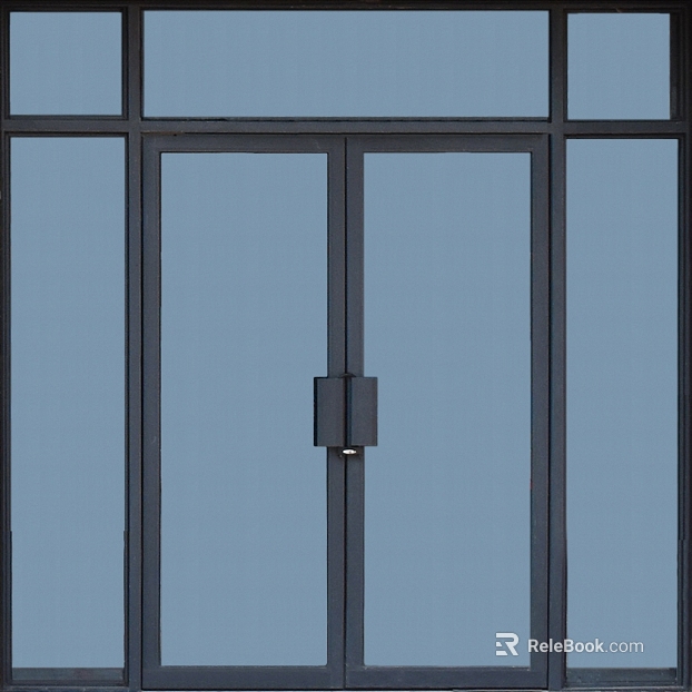Deep Grey Frame Glass Door Commercial Entry Door texture