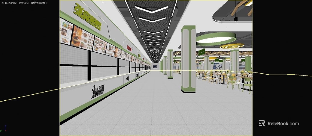 Modern style food plaza dining space texture