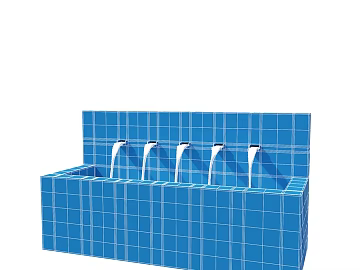 Blue Plaid Tile Waterscape Fountain texture (ID:ffaeh127996)