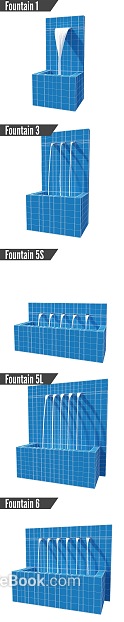 Blue Plaid Tile Waterscape Fountain texture
