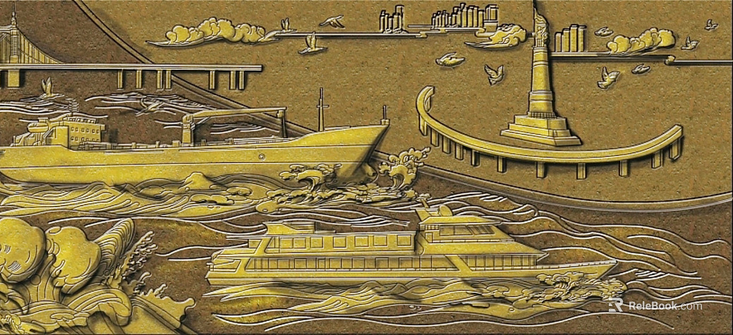relief red boat relief texture