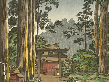 Japanese Ukiyo-e Landscape Painting texture (ID:ffaeh557967)