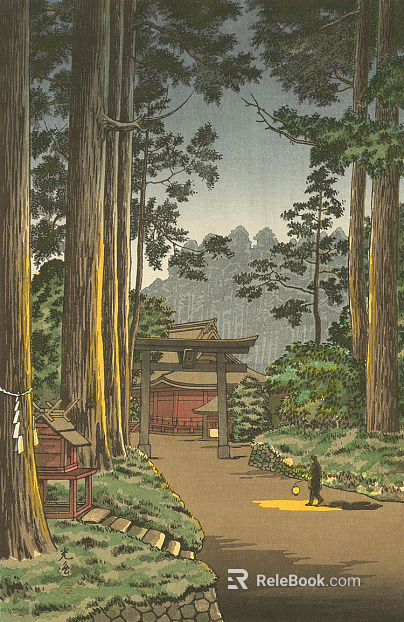 Japanese Ukiyo-e Landscape Painting texture